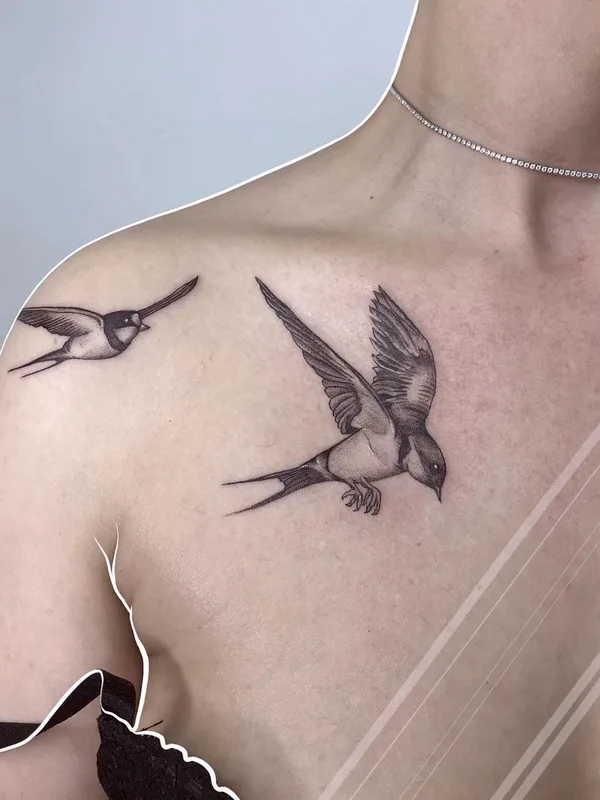 female black and grey black and grey tatouage sur chest #50939 | Artiste tatoueur Яна