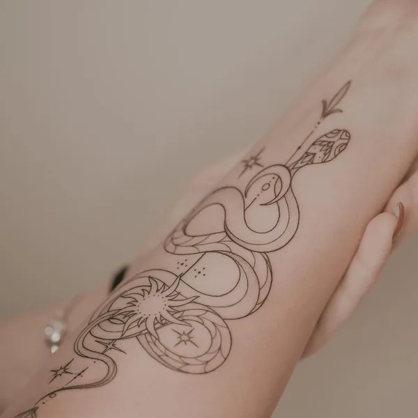 Graphic tattoo by Лена Осень in Красноярск
