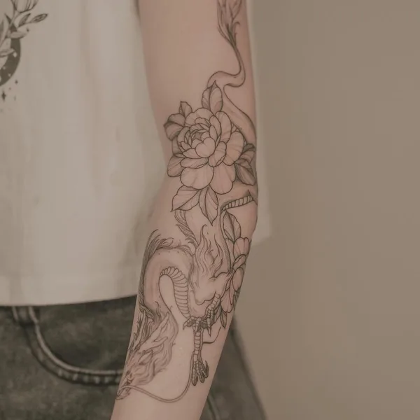 Graphic tattoo by Лена Осень in Красноярск