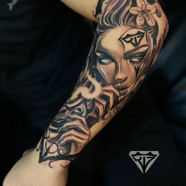 Chicano tattoo by Максим Калач in Красноярск