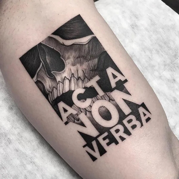 Graphic tattoo by Savaş Doğan in Istanbul