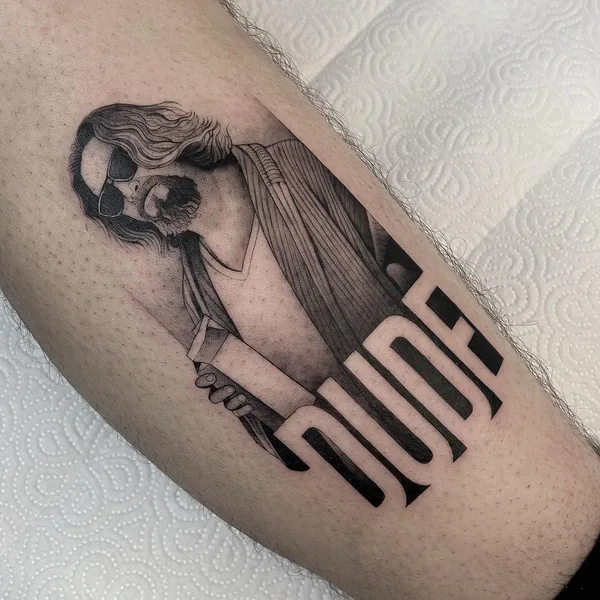 Graphic tattoo by Savaş Doğan in Istanbul