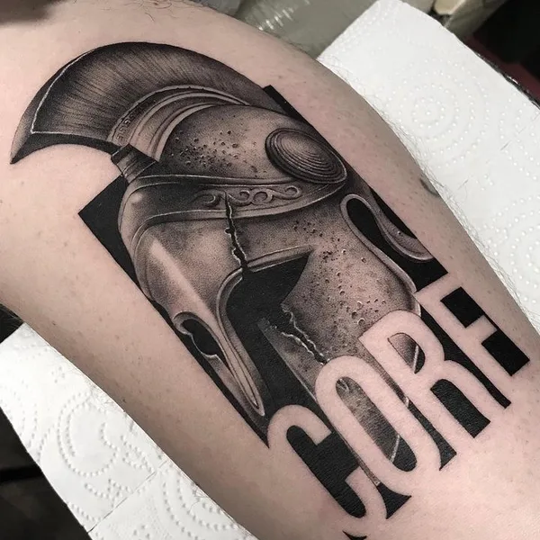 Graphic tattoo by Savaş Doğan in Istanbul