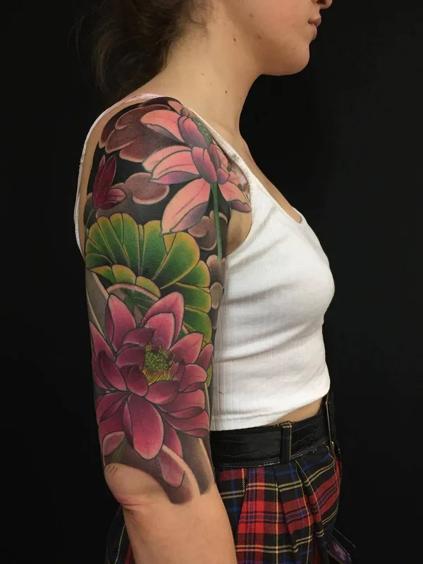 female color japanese 纹身 在 full sleeve #29453 | 纹身师 Rodrigo Souto Bueno