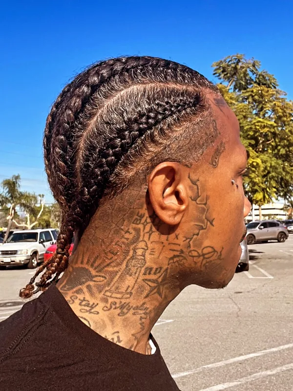 male black blackwork татуировка на neck #66408 | Тату мастер Bryan Brazile