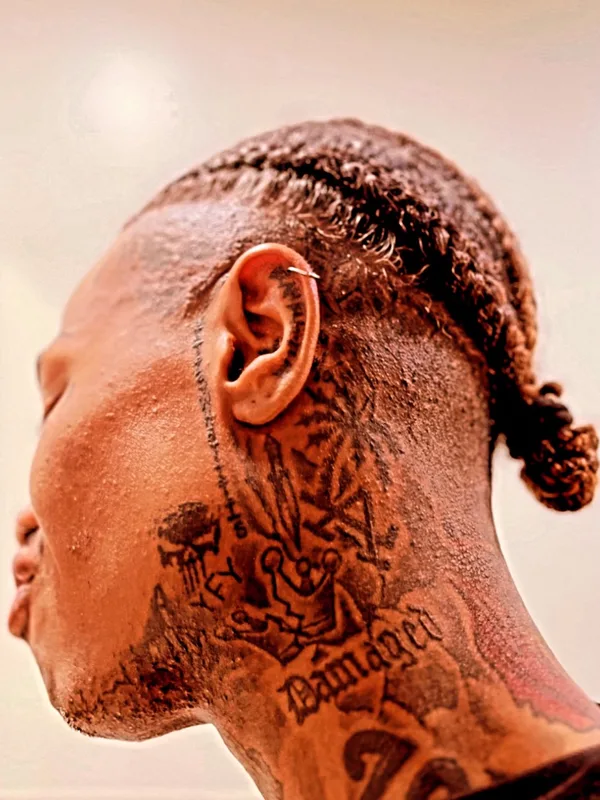 male black blackwork татуировка на back of neck #66411 | Тату мастер Bryan Brazile