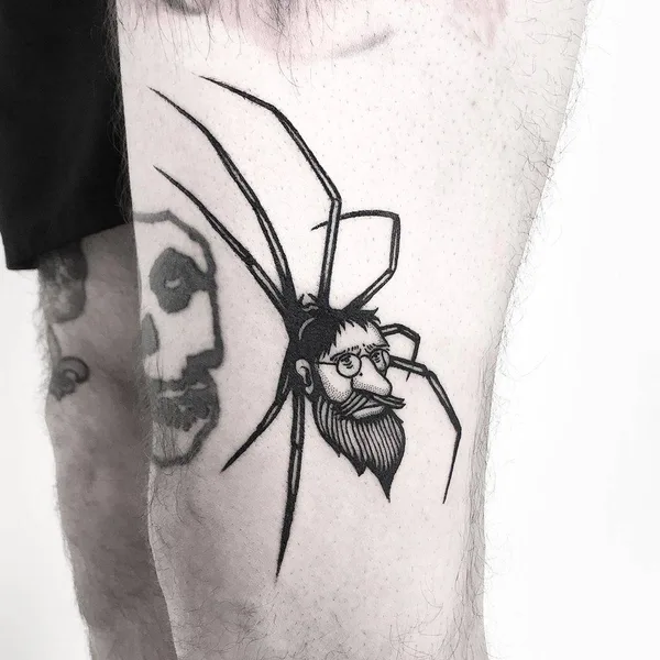 Graphic tattoo by Pulled Poltergeist in Malmö