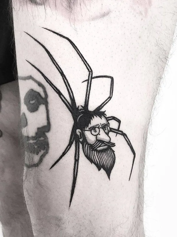 black blackwork 타투 부위 thigh #29998 | 타투이스트 Pulled Poltergeist