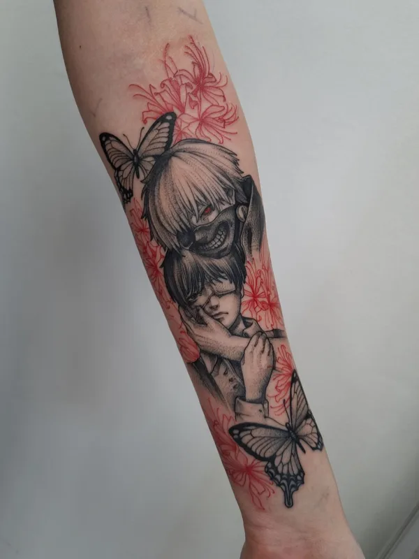 color anime tattoo auf forearm #40166 | Tätowierer MaryAnn