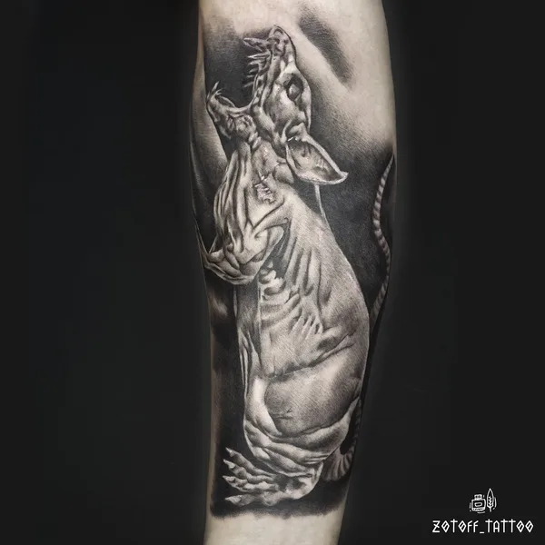 Horror tattoo by zotoff_tattoo in Moscow