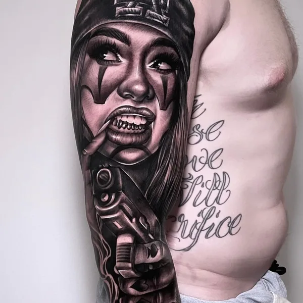 Chicano tattoo by Emink Tattoo Vicenza in Vicenza