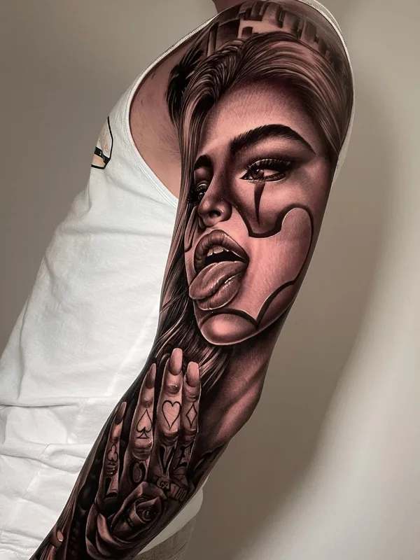 black and grey realism Tatuagem em full sleeve #41266 | Tatuador Emink Tattoo Vicenza