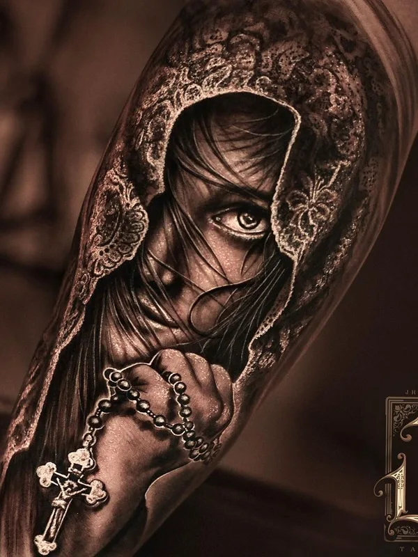 female black and grey realism Tatuagem em forearm #41288 | Tatuador Jhon Artt