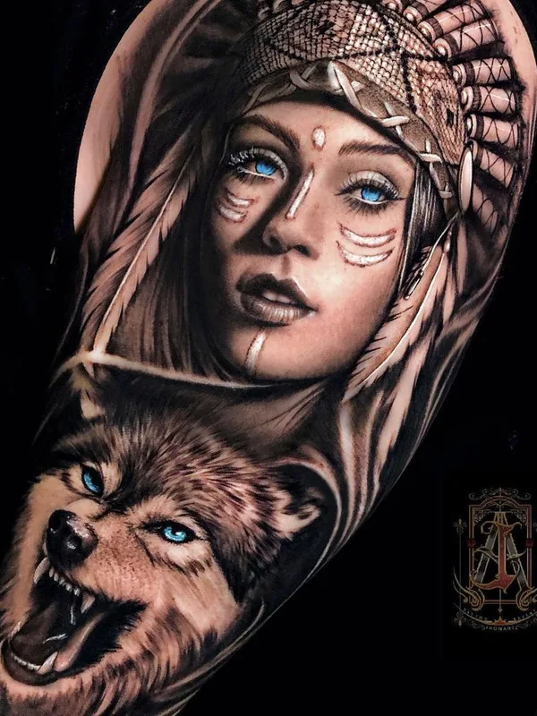 female black and grey realism Tatuagem em full sleeve #41287 | Tatuador Jhon Artt