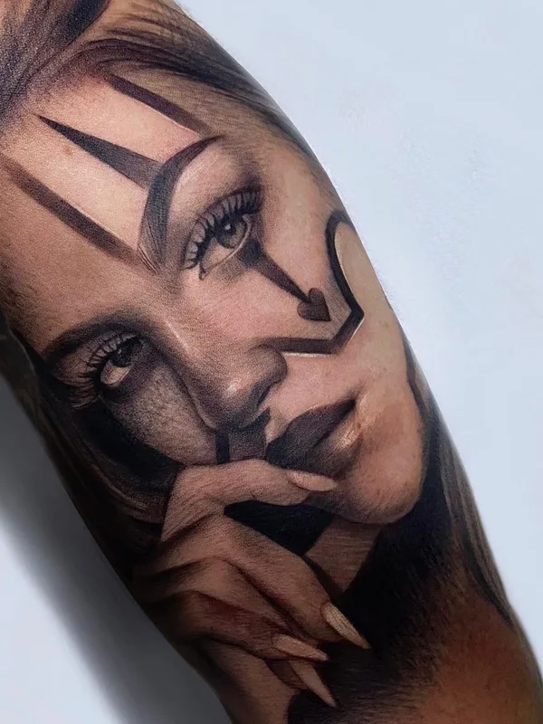 female black and grey realism tattoo on forearm #41322 | Tattoo Artist Martina Gaudio
