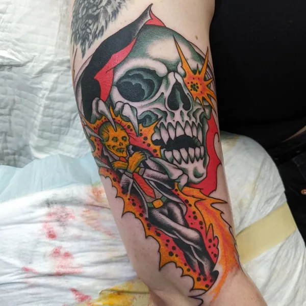 Traditional tattoo by Mike Baker in Richmond