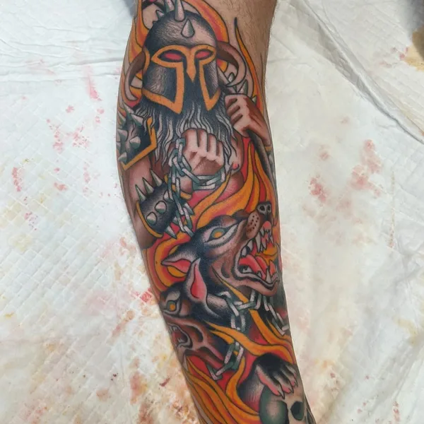 Traditional tattoo by Mike Baker in Richmond