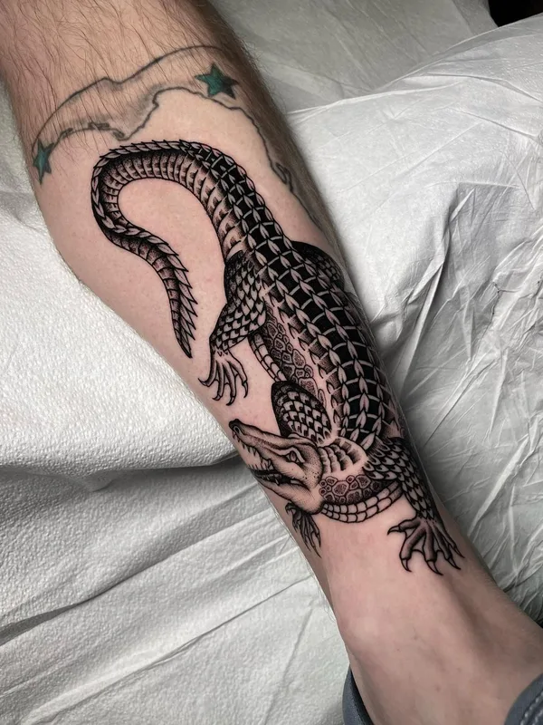 Traditional tattoo by Justin Olivier in New Orleans