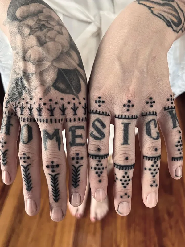 black blackwork tattoo on hand #56683 | Tattoo Artist Pauly Lingerfelt