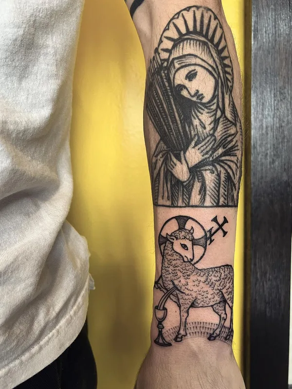 male black blackwork tattoo on forearm #56678 | Tattoo Artist Pauly Lingerfelt