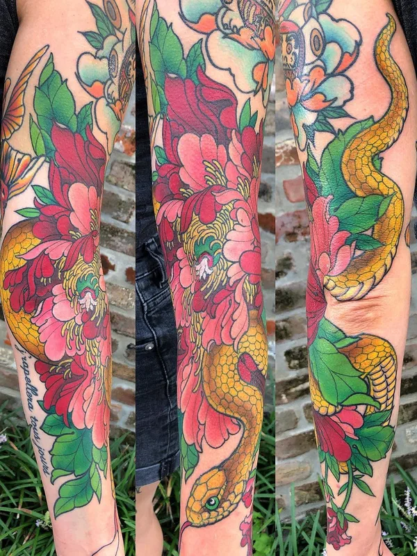color japanese Tatuaggio su full sleeve #56693 | Tatuatore Jeremy Justice