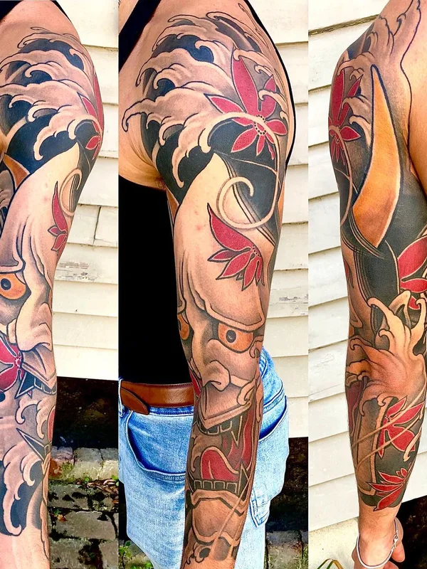 color japanese Tatuaggio su full sleeve #56691 | Tatuatore Jeremy Justice