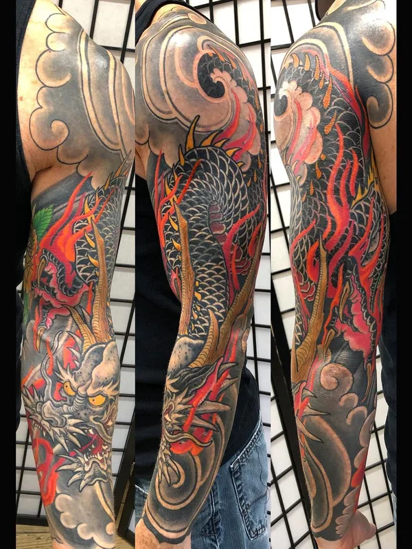 color japanese Tatuaggio su full sleeve #56690 | Tatuatore Jeremy Justice
