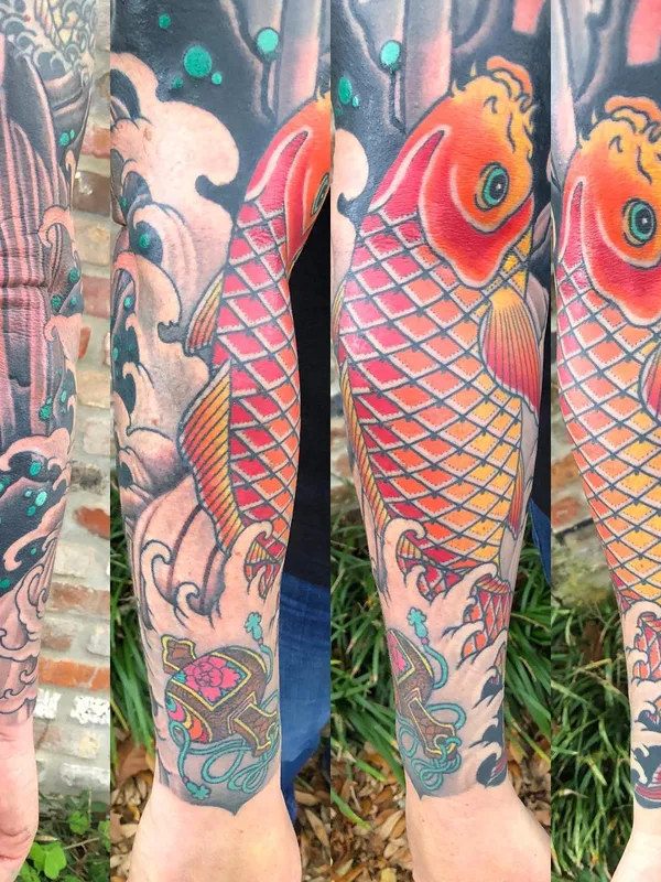 color japanese Tatuaggio su full sleeve #56686 | Tatuatore Jeremy Justice