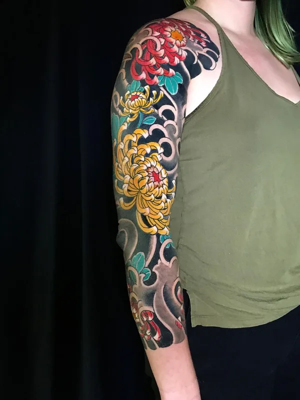 female color japanese Tatuaggio su full sleeve #56696 | Tatuatore David Noellert