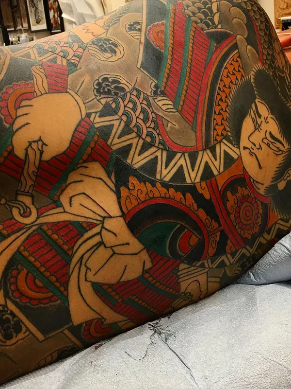 male color japanese Tatuaggio su full back #56701 | Tatuatore David Noellert
