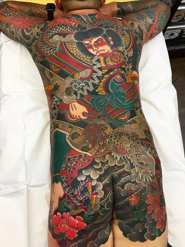 male color japanese Tatuaggio su full back #56703 | Tatuatore David Noellert