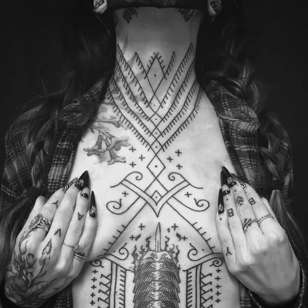 Ornamental tattoo by Sarita in New Orleans