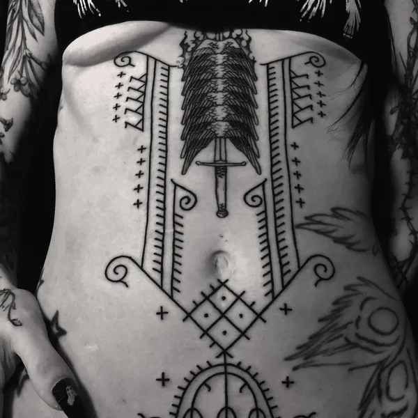 Ornamental tattoo by Sarita in New Orleans