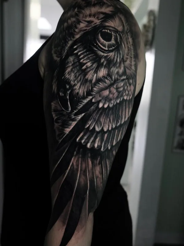 female black and grey realism татуировка на full sleeve #56737 | Тату мастер Chad Rowe