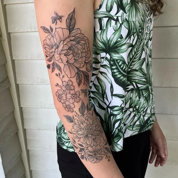 Ornamental tattoo by Laura Black in Noblesville
