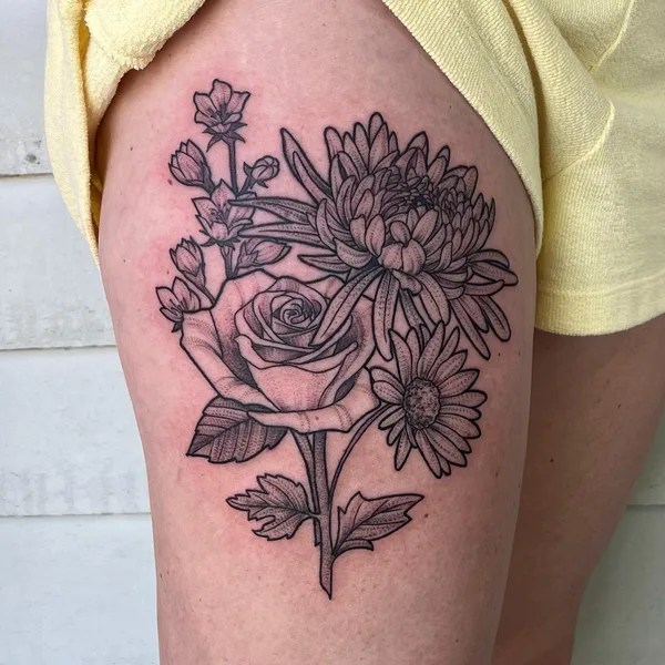 Ornamental tattoo by Laura Black in Noblesville
