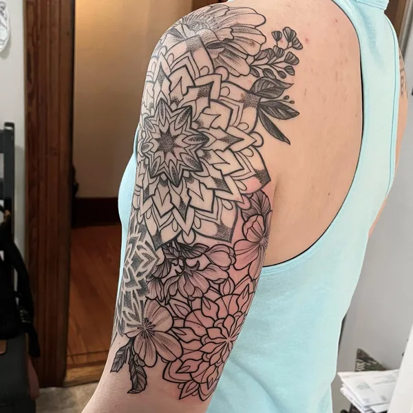 Ornamental tattoo by Laura Black in Noblesville