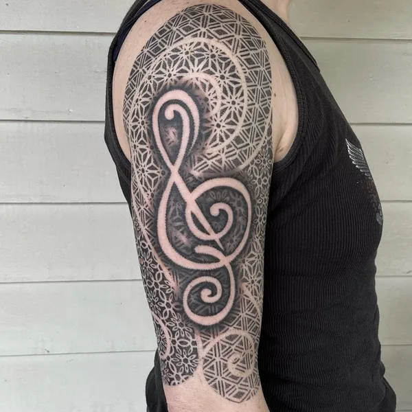 Ornamental tattoo by Laura Black in Noblesville
