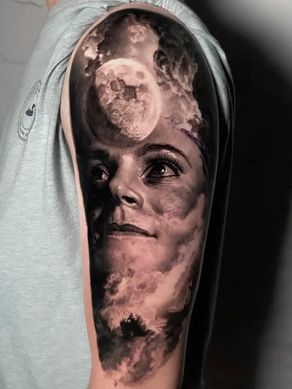 female black and grey realism Tatuaggio su full sleeve #56761 | Tatuatore Kody Richard