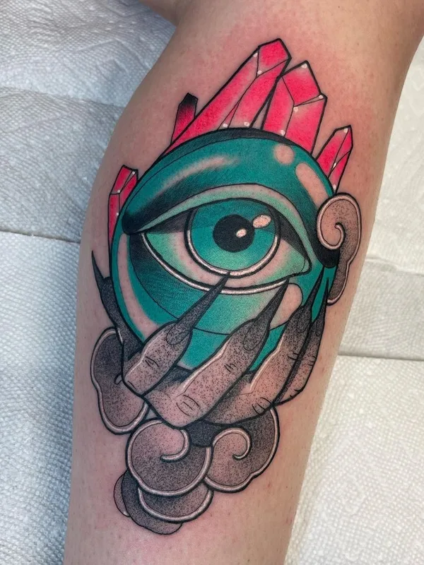 color illustrative Tatuaggio su calf #56763 | Tatuatore Garrett Hudson