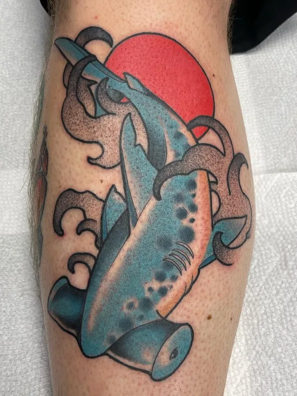 color neo traditional Tatuaggio su calf #56770 | Tatuatore Garrett Hudson