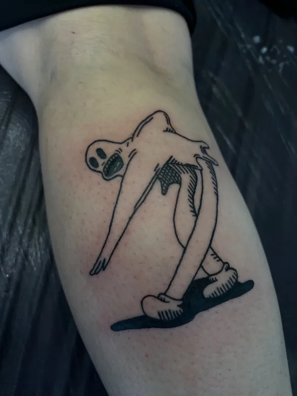 black blackwork Tatuaggio su calf #56790 | Tatuatore Malinka_tattoo__