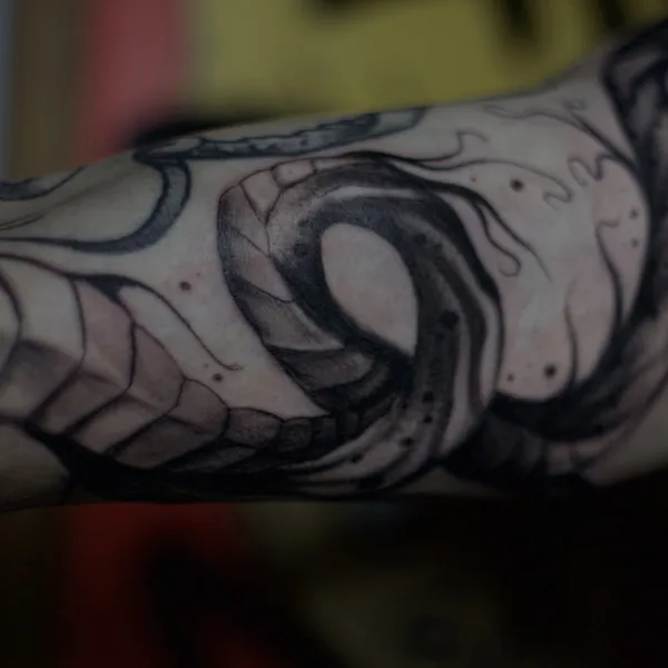 handpoke tattoo by Максим zaycev_ink