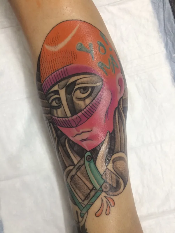 color neo traditional tatuaje en calf #37741 | Tatuador Лика Смертин
