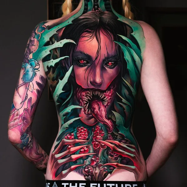 Biomechanical tattoo by Rinat Tattarin Mingazdinov in Los Angeles