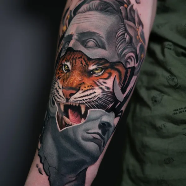 Biomechanical tattoo by Rinat Tattarin Mingazdinov in Los Angeles
