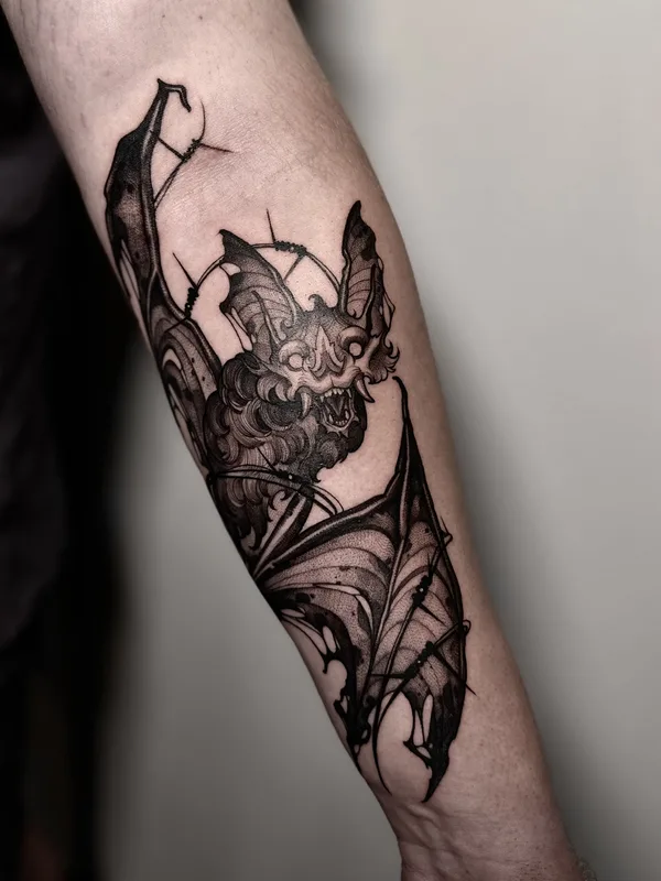 black and grey blackwork tatuaje en forearm #75075 | Tatuador Александра Гагарина