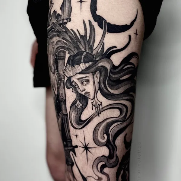 Graphic tattoo by Александра Гагарина in Орёл