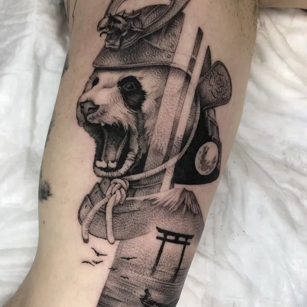 Graphic tattoo by Natalia Perrote in Praha