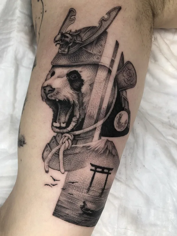 Graphic tattoo by Natalia Perrote in Praha